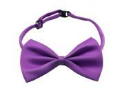 Girls Sateen Bow Tie Purple Pack Of 2 One Size