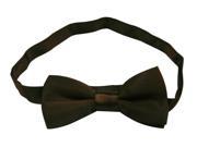 Boys Polyester Bow Tie Solid Color Brown Pack Of 2