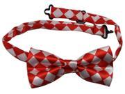 Boys Polyester Tie Red and White Grid Pack Of 2