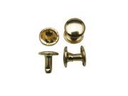 Light Golden Double Cap Rivets Plane Cap 8mm and Post 8mm Pack of 200 Sets