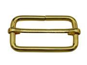 Amanaote Golden 1.25 X0.8 Inner Size Non Welded Rectangle Buckle with sliding Bar for Strap Pack of 6