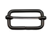 Amanaote Gun Black 1.25 X0.6 Inner Size Non Welded Rectangle Buckle with sliding Bar for Strap Pack of 6