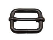 Amanaote Gun Black 1 X0.6 Inner Size Non Welded Rectangle Buckle with sliding Bar for Strap Pack of 8