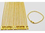 Golden 2.4 mm Diameter Ball Chain 120 mm Length Metal Bead Chain for Pendant Pack of 30