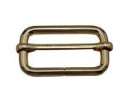Amanaote Light Golden 1.25 X0.6 Inner Size Non Welded Rectangle Buckle with sliding Bar for Strap Pack of 6