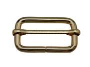 Amanaote Light Golden 1.5 X0.8 Inner Size Non Welded Rectangle Buckle with sliding Bar for Strap Pack of 6