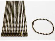 Bronze 2 mm Diameter Ball Chain 150 mm Length Metal Bead Chain for Pendant Pack of 20