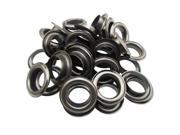 20mm Internal Hole Diameter Gun Black Eyelets Grommets with Washer Self Backing Pack of 50 Sets