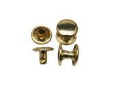 Light Golden Double Cap Rivets Plane Cap 8mm and Post 6mm Pack of 200 Sets