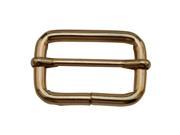 Amanaote Light Golden 1 X0.6 Inner Size Non Welded Rectangle Buckle with sliding Bar for Strap Pack of 12