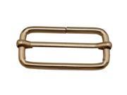 Amanaote Light Golden 2 X0.8 Inner Size Non Welded Rectangle Buckle with sliding Bar for Strap Pack of 6