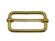 Amanaote Golden 1.5 X0.8 Inner Size Non Welded Rectangle Buckle with sliding Bar for Strap Pack of 4