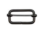 Amanaote Gun Black 2 X0.8 Inner Size Non Welded Rectangle Buckle with sliding Bar for Strap Pack of 4