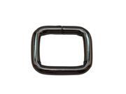 Amanaote Gun Black 0.8 X0.6 Inner Dimension Non Welded Rectangle Buckle for Strap Pack of 10