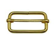 Amanaote Golden 1.25 X0.6 Inner Size Non Welded Rectangle Buckle with sliding Bar for Strap Pack of 6