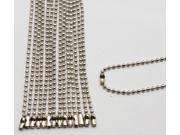 Silvery 2 mm Diameter Ball Chain 220 mm Length Metal Bead Chain for Pendant Pack of 20