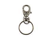 Silvery 2.3 In Length Lobster Clasp Claw Swivel Clasp Hook with 1 Key Ring Pack of 10