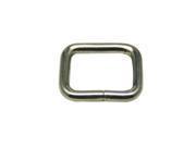Metal Silvery Rectangle Buckle 0.6 X 0.5 Inside Dimension for Strap Keeper Pack of 30