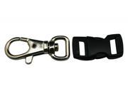 Plastic 0.4 Inside Width Black Eye splice Side Buckle And Lobster Clasps Combination Pack Of 16 Sets