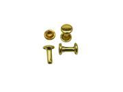 Golden Double Cap Rivets Plane Cap 6mm and Post 8mm Pack of 120 Sets