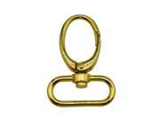 Golden 1.25 Inside Diameter Oval Ring Lobster Clasp Claw Swivel Eye Lobster Snap Clasp Hook for Strap Pack of 6