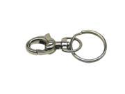 Silvery 0.4 Inside Diameter Oval Ring Lobster Clasp Claw Swivel with Key Ring Pack of 10