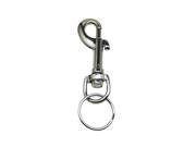 Silvery 0.62 Inside Dia Oval Ring Lobster Clasp Claw Swivel with Key Ring for Strap Dog Collar Pack of 4