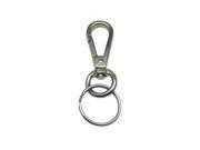 Silvery 0.5 Inside Dia Oval Ring Lobster Clasp Claw Swivel with Key Ring for Strap Dog Collar Pack of 6
