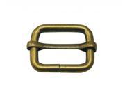 Metal Bronze Rectangle Buckle 1 X 0.75 Inside Size Slider Bar Strap Keeper Pack of 10