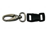 Plastic 0.8 Inside Width Black Eye splice Side Buckle And Lobster Clasps Combination Pack Of 8 Sets