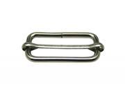Metal Silvery Rectangle Buckle 1.55 X 0.65 Inside Size Slider Bar Strap Keeper Pack of 10