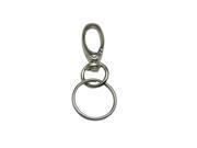 Silvery 0.47 Inside Diameter Oval Ring Lobster Clasp Claw Swivel with Key Ring Pack of 15