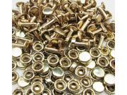 Light Golden Double Cap Rivets High Terrace Plane Cap 10mm and Post 6mm Pack of 60 Sets
