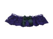Womens One Size Lace Bride Hen Garter Sexy Bow Color Purple Pack of 2