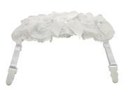 Womens Lace Garter Garter Belt Bow Adjustable Strap Color White Pack of 2