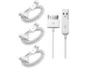 3x USB Sync Data Charging Charger Cable Cord fits iPhone 4 4S iPod Touch 4th Gen