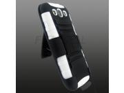 Black Black White Robotic Case Cover w Holster Kick Stand For Samsung Galaxy S3