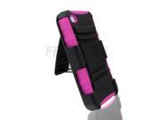Black Black Pink Robotic Case Cover w Holster Kick Stand For iPhone 4S CDMA 4