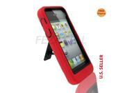 Black And Red Robotic Case Hard Soft 2 Parts Cover With Kick Stand For Apple iPhone 5S 5