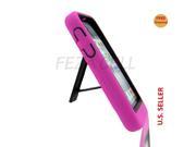 Hot Pink Robotic Case Hard Soft 2 Parts Cover With Kick Stand For Apple iPhone 5S 5 5G