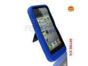 Blue Robotic Case Hard Soft 2 Parts Cover With Kick Stand For Apple iPhone 5S 5 5G