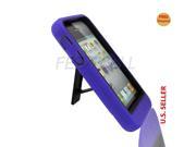 Purple Robotic Case Hard Soft 2 Parts Cover With Kick Stand For Apple iPhone 5S 5 5G
