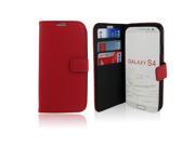 Red Flip Leather Case Cover Wallet w Stand For Samsung Galaxy S4 i9500