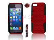 Black TPU Red Net Hybrid Case Soft Hard 2 Part Cover For Apple iPhone 5C 5L