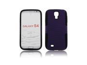 Black Purple Hybrid Mesh Case Soft Hard 2 Part Cover For Samsung Galaxy S4 i9500