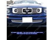 Fits 2005 2009 Ford Mustang V6 Pony Package Stainless Steel Mesh Grille Grill Combo F71219T