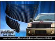 For 2004 2007 Nissan Titan Armada Black Stainless Steel Billet Grille Combo N19 J61878N