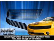 For 2010 2013 Chevy Camaro LT LS V6 Stainless Steel Black Billet Grille Combo N19 J72016C