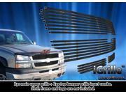 Fits 03 05 Chevy Silverado 1500 03 04 2500 Stainless Black Billet Grille Grill Combo C67675J