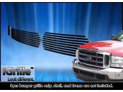 For 1999 2004 Ford F 250 F 350 Super Duty Stainless Black Billet Grille Combo N19 J79058F